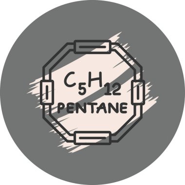 Pentan molekülünün kimyasal yapısı, basit web simgesi
