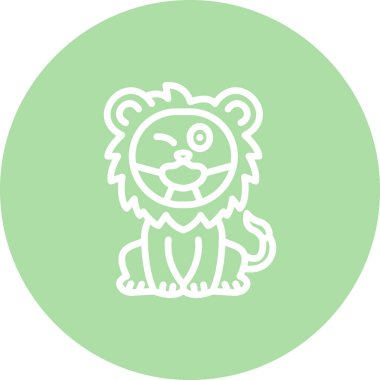 Aslan Hattı Simgesi Beyaz Arkaplanda İzole Edildi