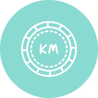 Üstü açılabilir Mark madeni para simgesi, para birimi sembolü