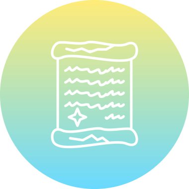 Eski parşömen simgesi, basit çizgi çizimi