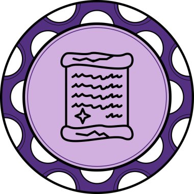 Eski parşömen simgesi, basit çizgi çizimi