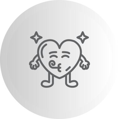 Kalp Partisi Stili Özel Vektör Tasarım Varlığı