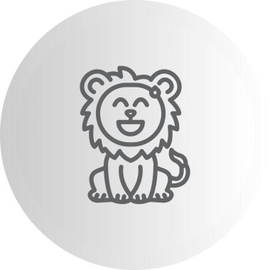 Aslan Hattı Simgesi Beyaz Arkaplanda İzole Edildi