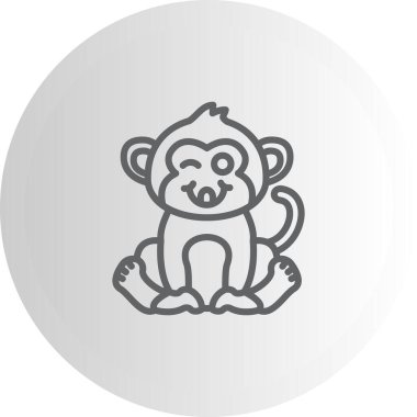 Lezzetli Maymun Sofistike Özel Vektör Sanat Nesnesi