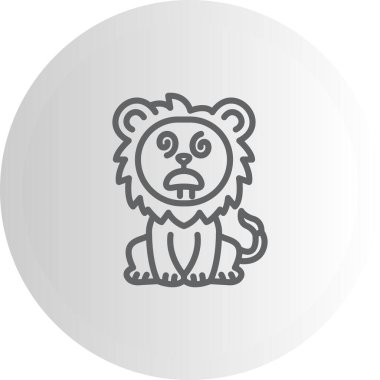 Aslan Hattı Simgesi Beyaz Arkaplanda İzole Edildi