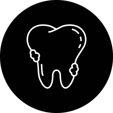 Diş boşlukları görünen beyaz diş simgesi