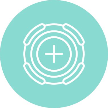 İçinde artı işareti olan basit dairesel simge