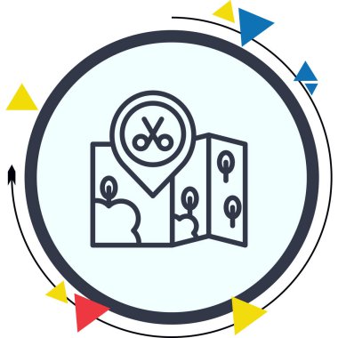 Makas ve konum imleci ile simgeyi haritala