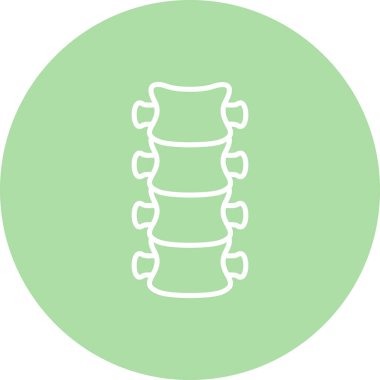 Dairesel yeşil arkaplanda basit bir omurga simgesi