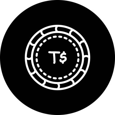 Dolar sembollü siyah dairesel çip.