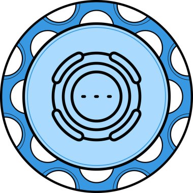 İç desenli dairesel mavi tasarım