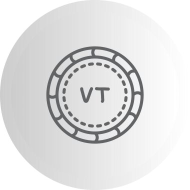 vt baş harfleri içeren dairesel bozuk para tasarımı