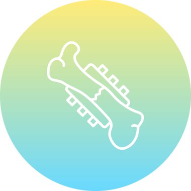 Gradyan arkaplanda basit kemik simgesi