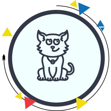 Yuvarlanan Gözlü Kedi Sofistike Özel Vektör Sanatı Objesi