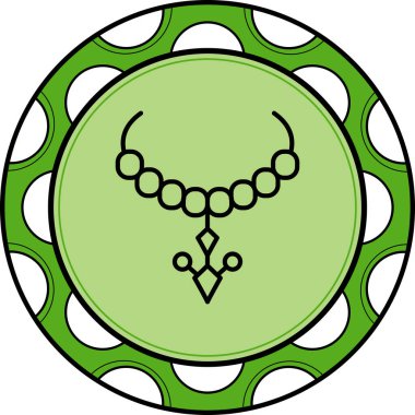 antik kolye düz mücevher simgesi