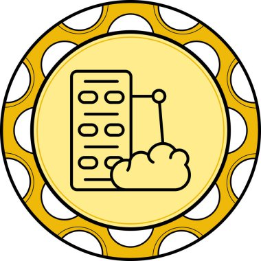 Bulut Veri Merkezi Minimum Düz Yaratıcı Grafik Tasarımı