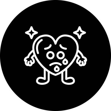 Anxious With Sweat Heart Unique Flat Digital Design Object