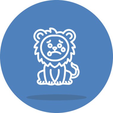 Aslan Hattı Simgesi Beyaz Arkaplanda İzole Edildi