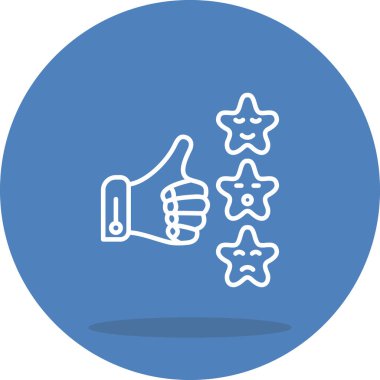 Çağdaş Satır Simgesi Derecelendirme Düğmesi, Beyaz Arkaplanda İzole Edildi  