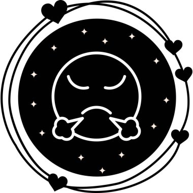 Çizgi film karalama simgesi web işareti, beyaz arkaplanda izole edilmiş emoji simgesi