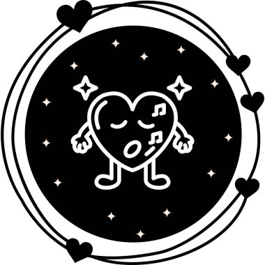 Şarkı Söyleyen Kalp Zarif Rafine Ürün Tasarım Varlığı