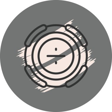 Beyaz çizgi bölünme sembolü dekoratif yıldızlarla dairesel geometrik sınırda yer alır