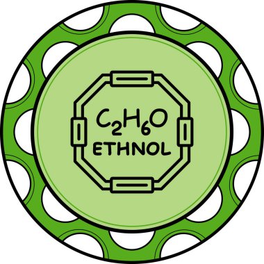 Etanol molekülünün kimyasal yapısı, basit web simgesi