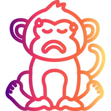 Maymun Sıcak Terli Gelişmiş İşlevsel Web Arayüzü Sembolü