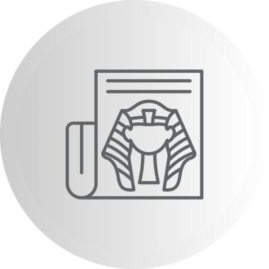 Firavun Satır Simgesi, Beyaz Arkaplanda Basit Görüntü 