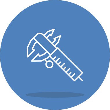 Caliper Ölçüm Aracı Simgesi, Basit İllüstrasyon