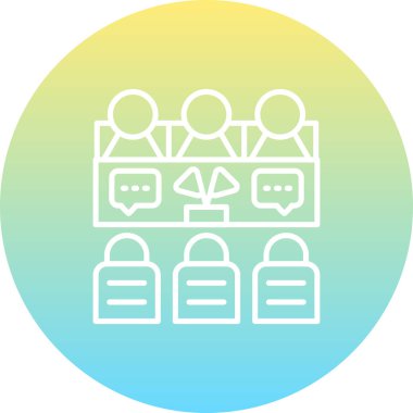 Vip Konferansı simgesi, toplantıya katılan bir grup insan