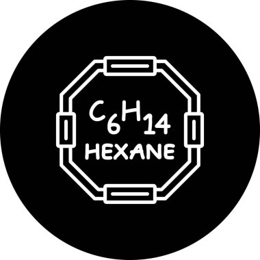 Hexane molekülünün kimyasal yapısı, basit web simgesi