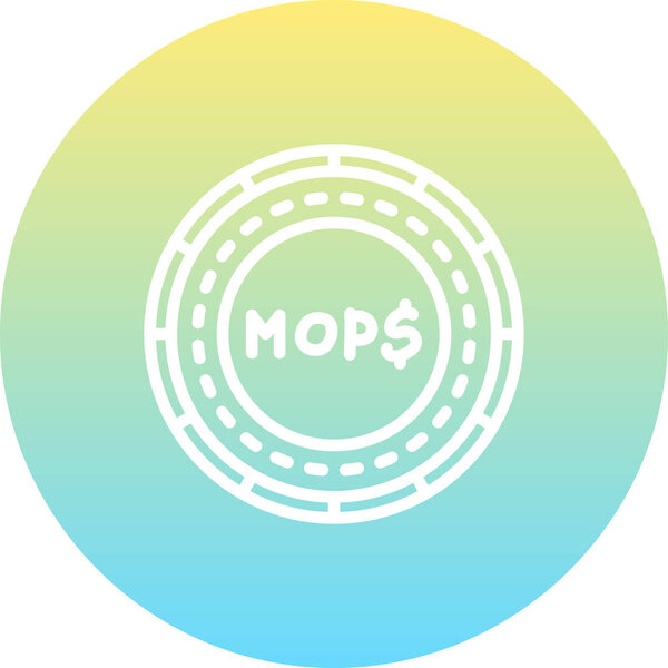 Macau Coin Premium Minimal Flat Vector Illustration