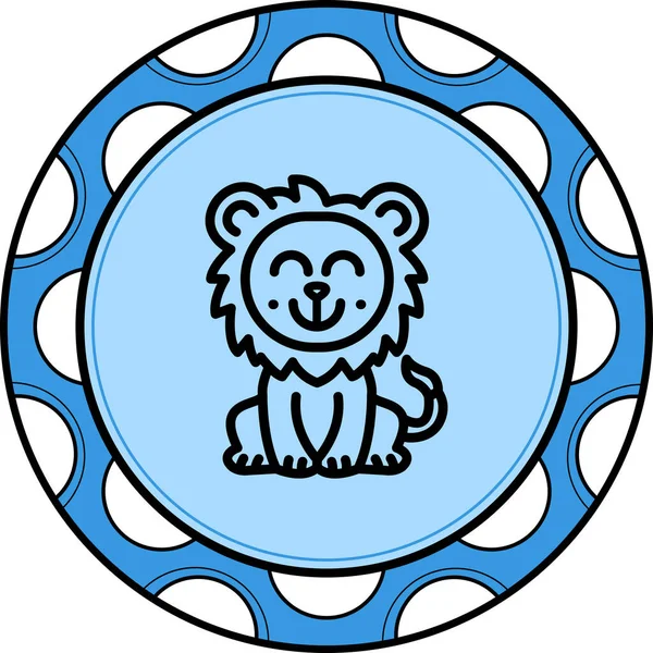 Aslan Hattı Simgesi Beyaz Arkaplanda İzole Edildi