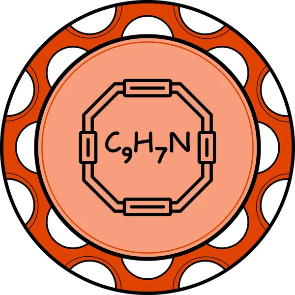 Chemical structure of Isoquinoline molecule, web simple icon