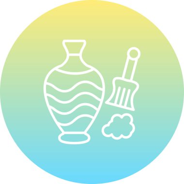 Dekoratif vazoyu fırçayla temizleme