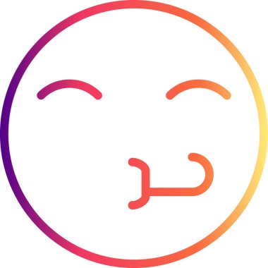 Ağzı ve gözleri kapalı gülen yüz