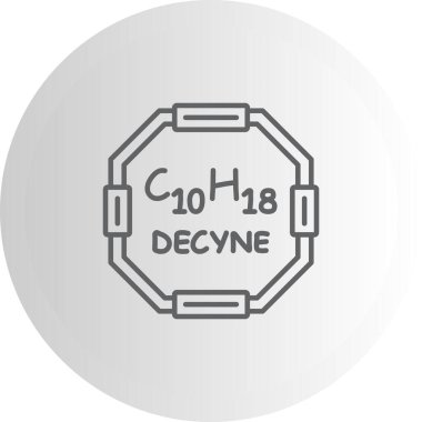 Decyne molekülünün kimyasal yapısı, basit web simgesi