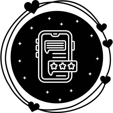 Mesajı gösteren akıllı telefon ve derecelendirme yıldızları