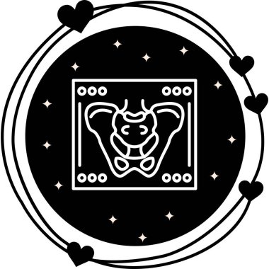 Dairesel çerçevede dekoratif fil tasarımı