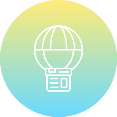 Gradyan arkaplanda basit sıcak hava balonu simgesi