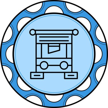 Giyotin Web Hattı Düz Simgesi