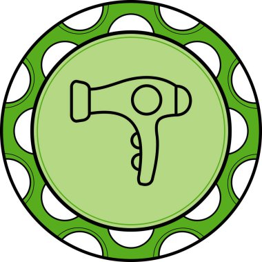 Yeşil arkaplanda basit bir saç kurutma makinesi simgesi