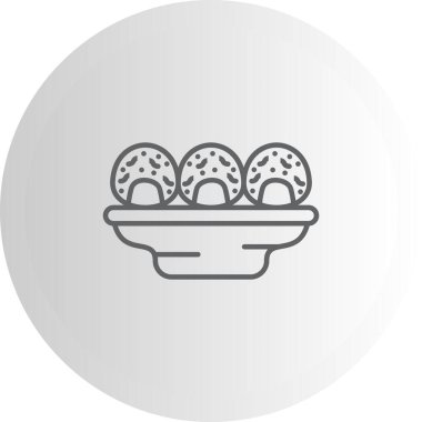 Web tasarımı için Onigiri yemek vektör simgesi