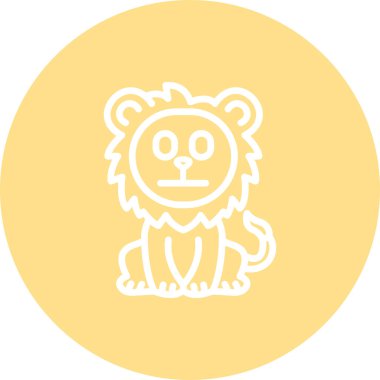 Aslan Hattı Simgesi Beyaz Arkaplanda İzole Edildi