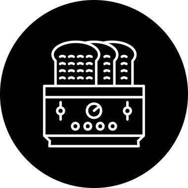 Siyah ekmek kızartma makinesi ve iki dilim ekmek.