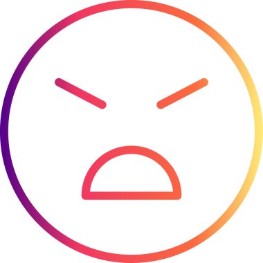 Çatlak kaşları ve ağzı olan kızgın bir yüz.