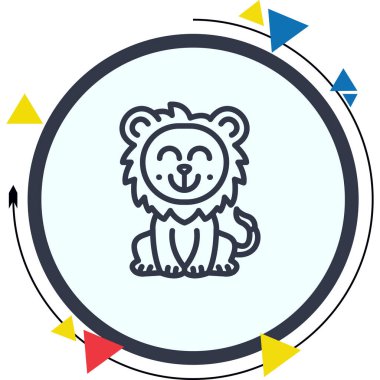 Aslan Hattı Simgesi Beyaz Arkaplanda İzole Edildi