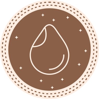 Kahverengi dairesel arkaplanda basit damla şekli