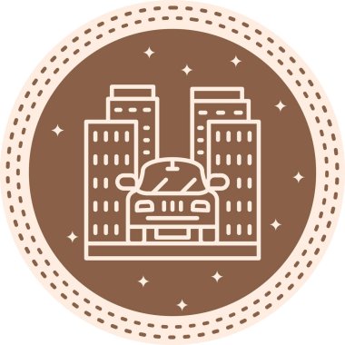 Şehir Otomobili Yaratıcı Web Fonksiyonel Grafik Sembolü